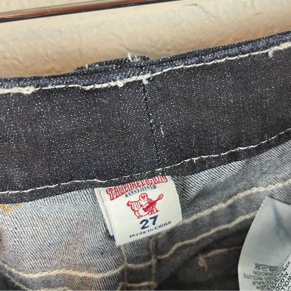 True Religion dark rinse skinny Jean with white contrast stitching - Picture 7 of 11